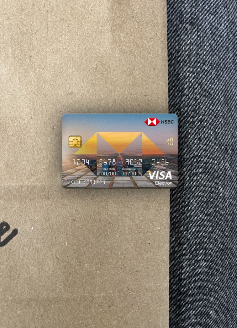 Download Poland HSBC bank visa electron card photolook front Photoshop template
